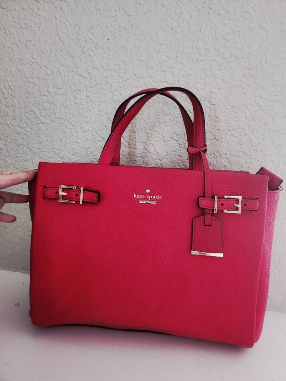Euc Kate Spade NY Dark Pink Leather Shoulder Bag Purse